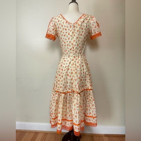 La Verna Conrad Vintage 70s Prairie Cotton Dress - Picture 4 of 5